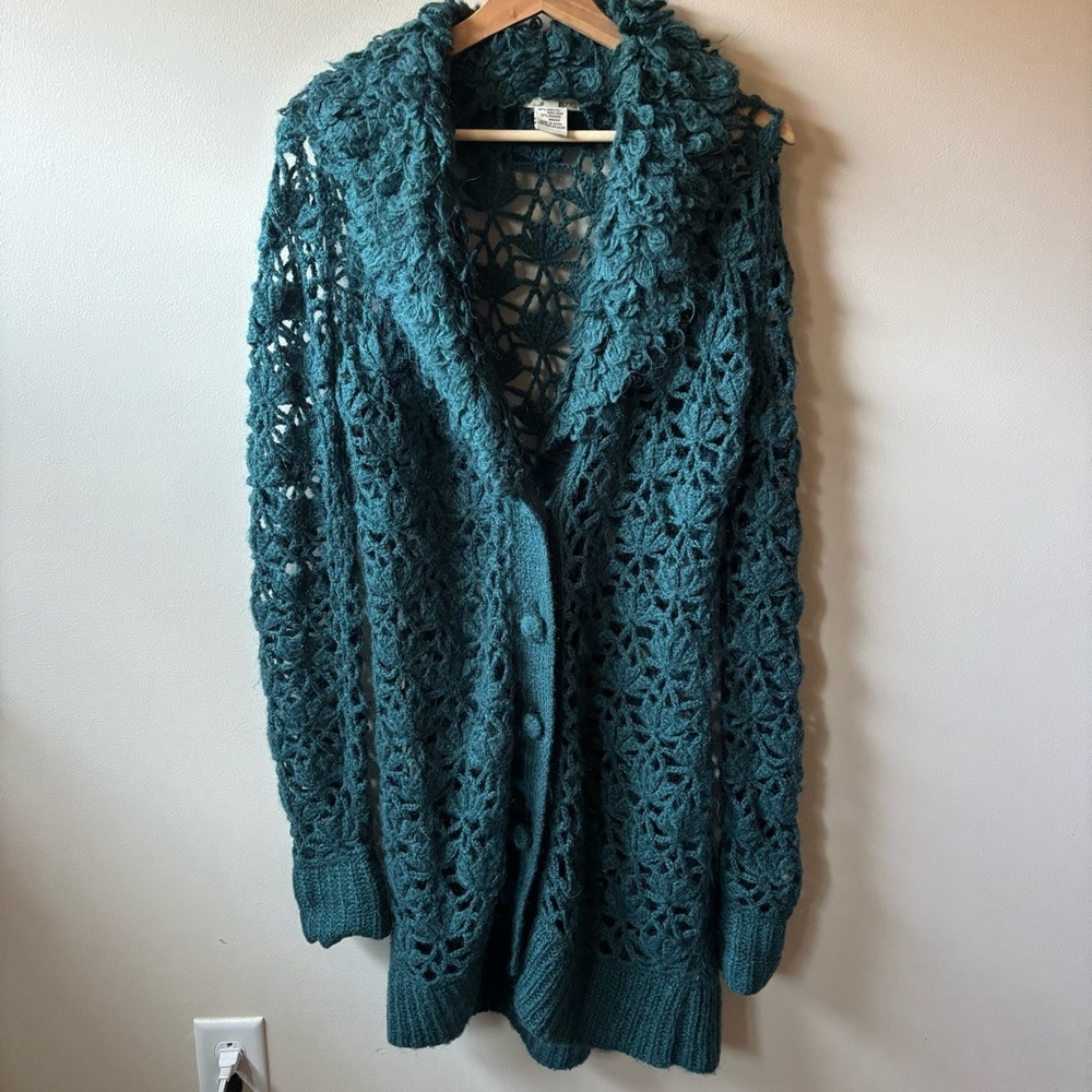Kenzie Mohair Blend Crochet Cardigan